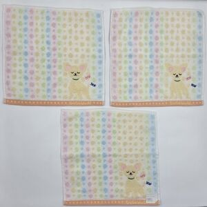 🉐️🐩Set of 3 Gugu World Chihuahua Cotton Handkerchief Towels 26x26 NEW